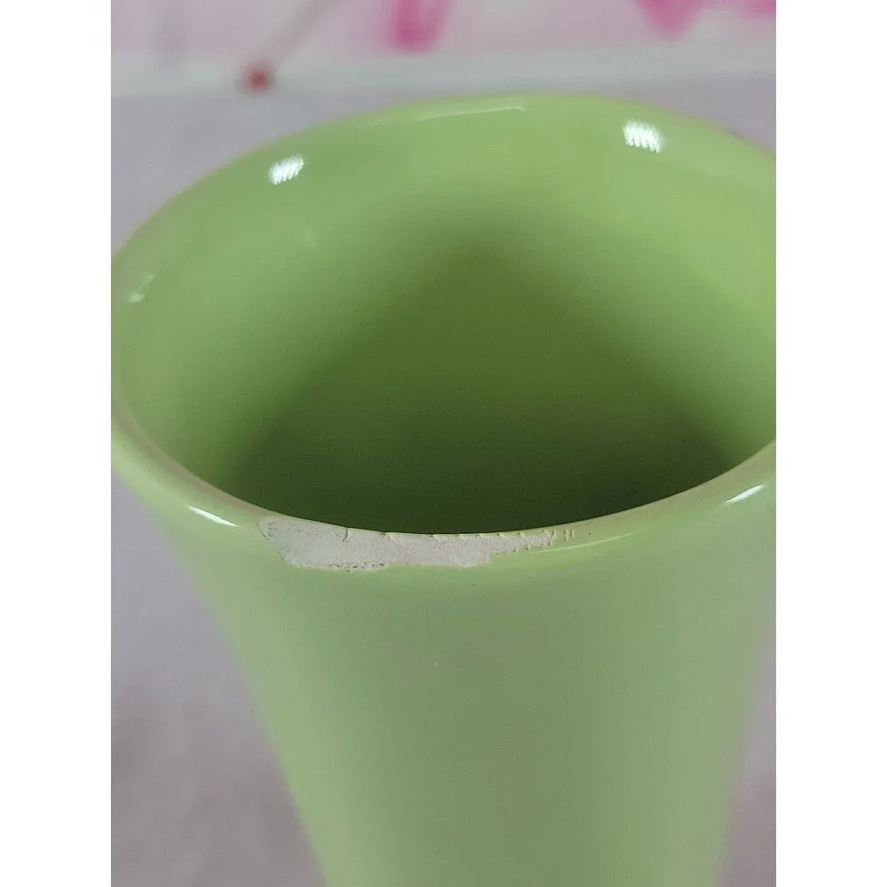 FTD Mint Vintage Lime Green Numbered Collectible Elegant Home Decor Vase